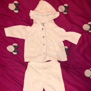 0-3 m white 2 pieces pajamas